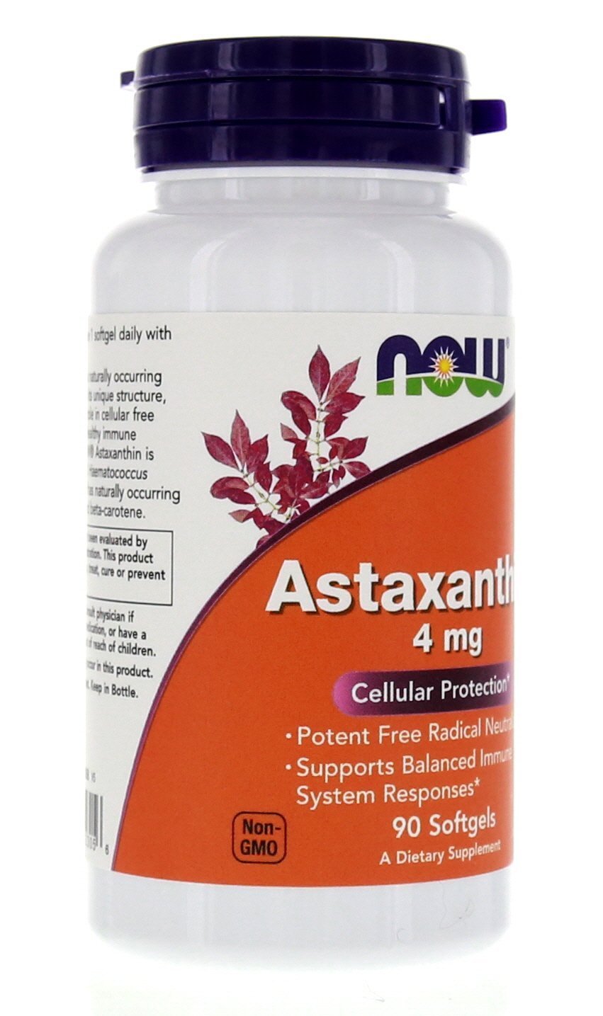 NOW Foods Astaxanthin 4mg 90 Softgels (Cellular Protection) (Pack of 2)