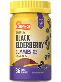 Thumbnail for Sundance Elderberry Gummies for Adults | with Zinc & Vitamin C | Berry Flavor | Vegan, Non-GMO, and Gluten Free Supplement