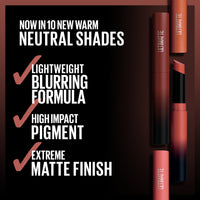 Thumbnail for Maybelline Color Sensational Ultimatte Matte Lipstick, Non-Drying, Intense Color Pigment, More Honey, Dirty Peach, 1 Count