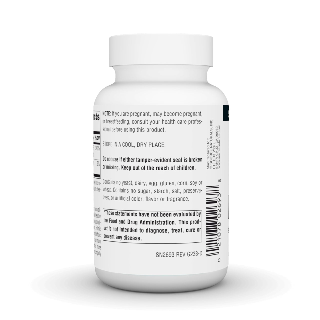 Source Naturals MegaFolinic, Bioactive Form of Folic Acid*, 800 mcg - 240 Tablets