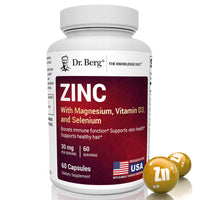 Thumbnail for Dr. Berg Zinc 30mg Enhanced with Magnesium, Vitamin D3, Selenium, & Copper - Zinc Supplements for Men & Women - Chelated Zinc for Immune, Skin, Hair, & Nails Support* - 60 Capsules