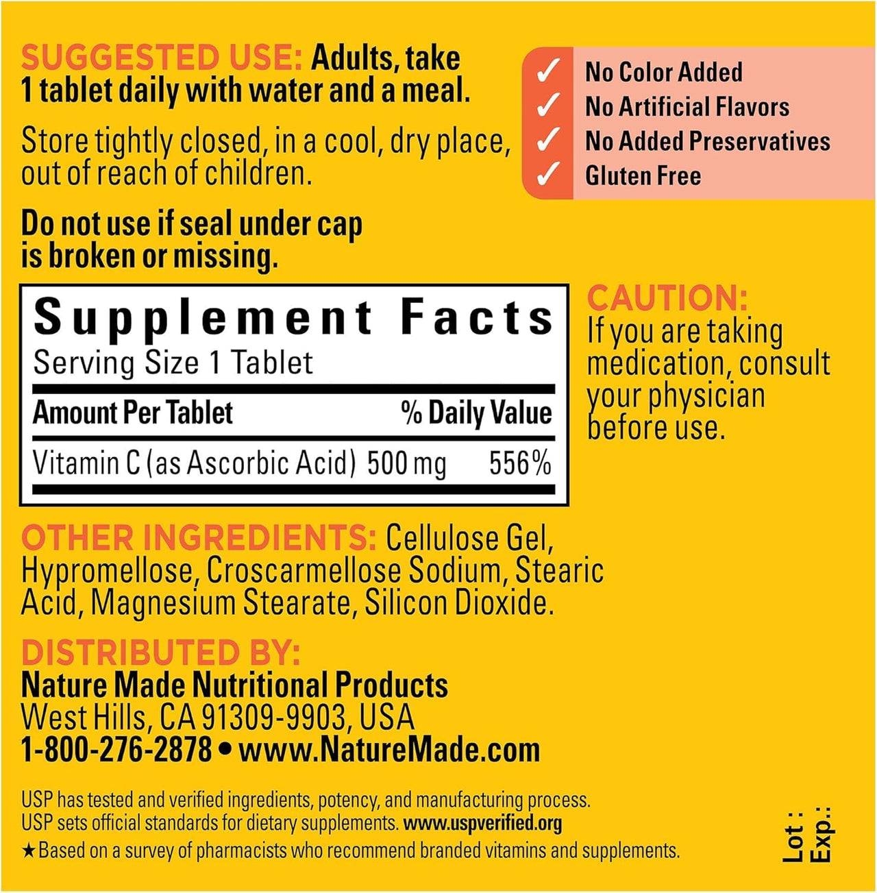 Nature Made Vitamin C 500 mg Caplets, 100 Count to Help Support the Immune System? (Pack of 3)