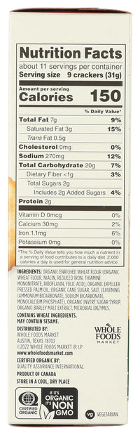 Thumbnail for 365 by Whole Foods Market, Organic Golden Round Crackers, 12 Ounce