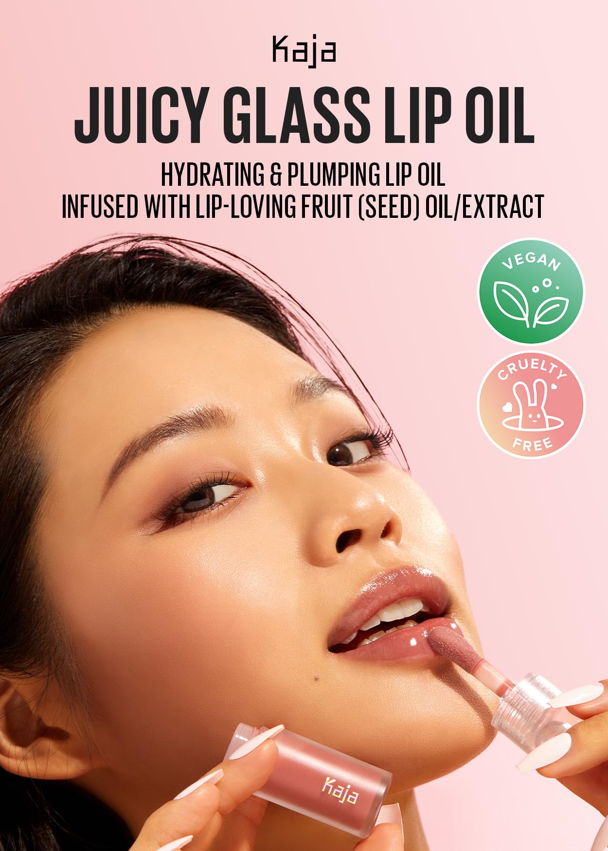 Kaja Juicy Glass Lip Plumping Oil | 05 Plum Paloma | Hydrating, Feel Plumped and Lightweight with Vitamin Tree Fruit Oil, Vegan, Cruelty-Free, Clear Tint Stain Shine Gloss Plumper, Mother's Day