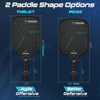 Thumbnail for TENVINA Pickleball Paddles, Multi-Layer T700SC Textured Carbon Fiber Pickleball Paddle, 4-Types of Shapes and Thicknesses, Strong Spin & Power Surface of USAPA Approved Pickle Ball Paddle