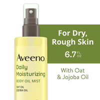 Thumbnail for Aveeno Daily Moisturizing Dry Body Oil Mist with Oat & Jojoba Oil for Dry, Rough, Sensitive Skin, Lightweight, Non-Greasy, Body Spray, Paraben, Silicone & Phthalate-Free, 6.7 fl oz