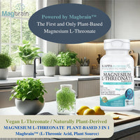 Thumbnail for Kappa Nutrition Powered by Magbrain™ Magnesium L-Threonate Plant-Based, 150 Vegan Capsules, 420mg Elemental Magnesium (3 Capsules) from 2,253mg, Brain, Sleep & Muscle Support.