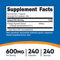 Thumbnail for Nutricost Fadogia Agrestis (240 Capsules | 600 mg Per Serving) - Potent 10:1 Extract, Gluten Free, GMO Free Supplement