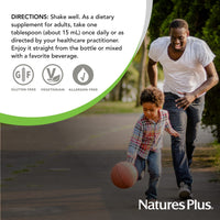 Thumbnail for NaturesPlus Liquid Sunshine Vitamin D3 - 16 fl oz - Tropical Citrus Flavor - Bone Health & Immune System Support - Vegetarian - 32 Servings