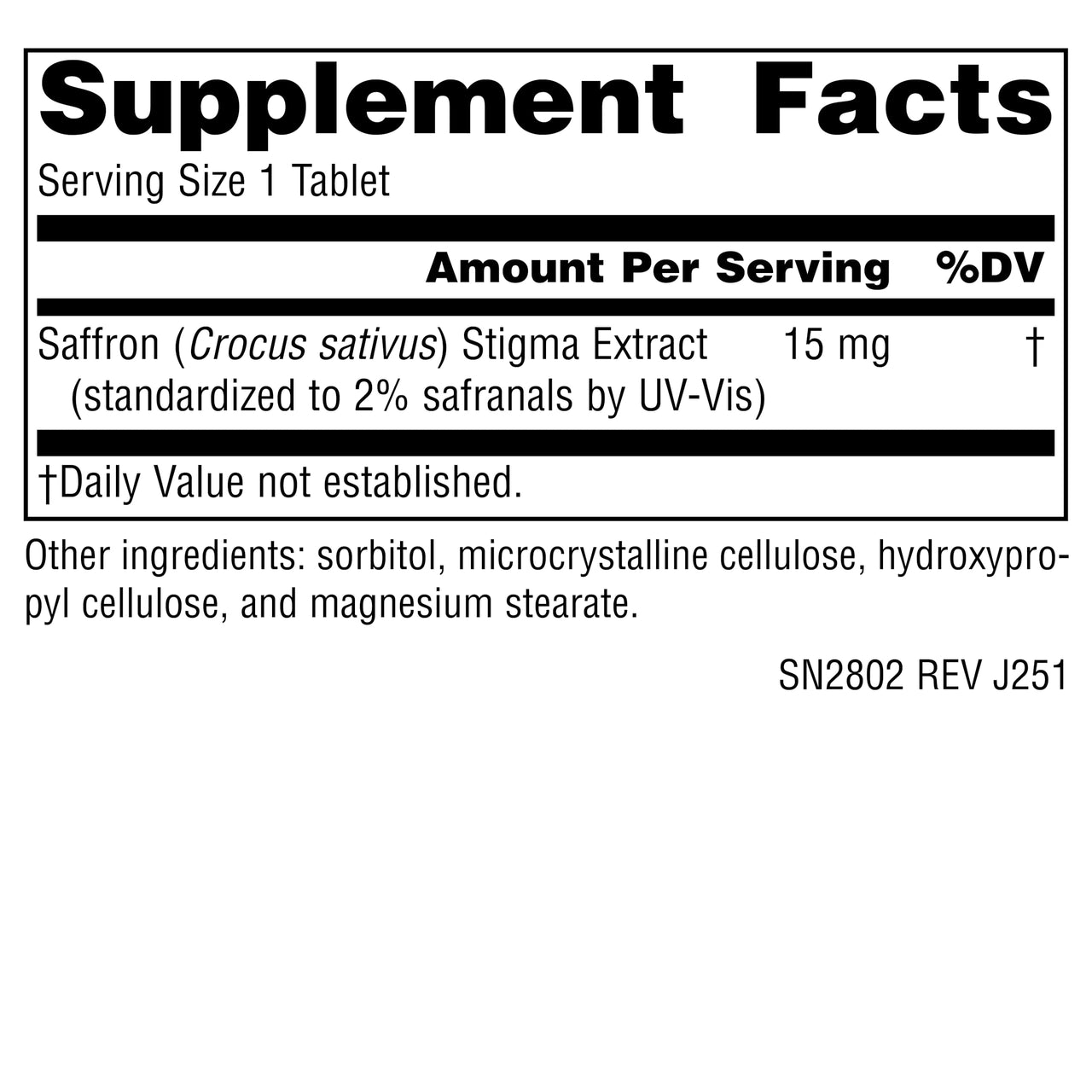 Source Naturals Serene Science Saffron Extract, for Mood Support* - 15 mg - 60 Tablets