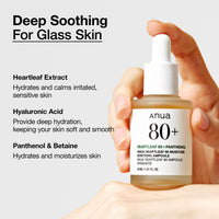 Thumbnail for Anua Heartleaf 80 Soothing Ampoule, Hydration Facial Serum for Glass Skin, Panthenol, Hyaluronic Acid, Non-Greasy, Gentle Formula, Lightweight Essence, Vegan, Korean Skin Care, 30ml/1.01 fl.oz