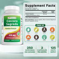 Thumbnail for Best Naturals Cascara Sagrada 450 mg 250 Capsules