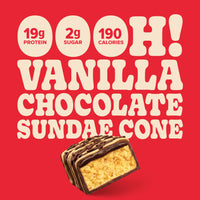 Thumbnail for Pure Protein Sundae Cone Protein Bars – 20g Protein, 3g Sugar, 190 Calories (12 count) Low Sugar* High Protein Snack - Gluten Free - Perfect for a Healthy Snack