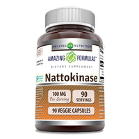 Thumbnail for Amazing Formulas Nattokinase Supplement | 100 Mg (2000 FU Enzyme from Pure Nattokinase) | 90 Veggie Capsules | Non-GMO | Gluten-Free | Made in USA
