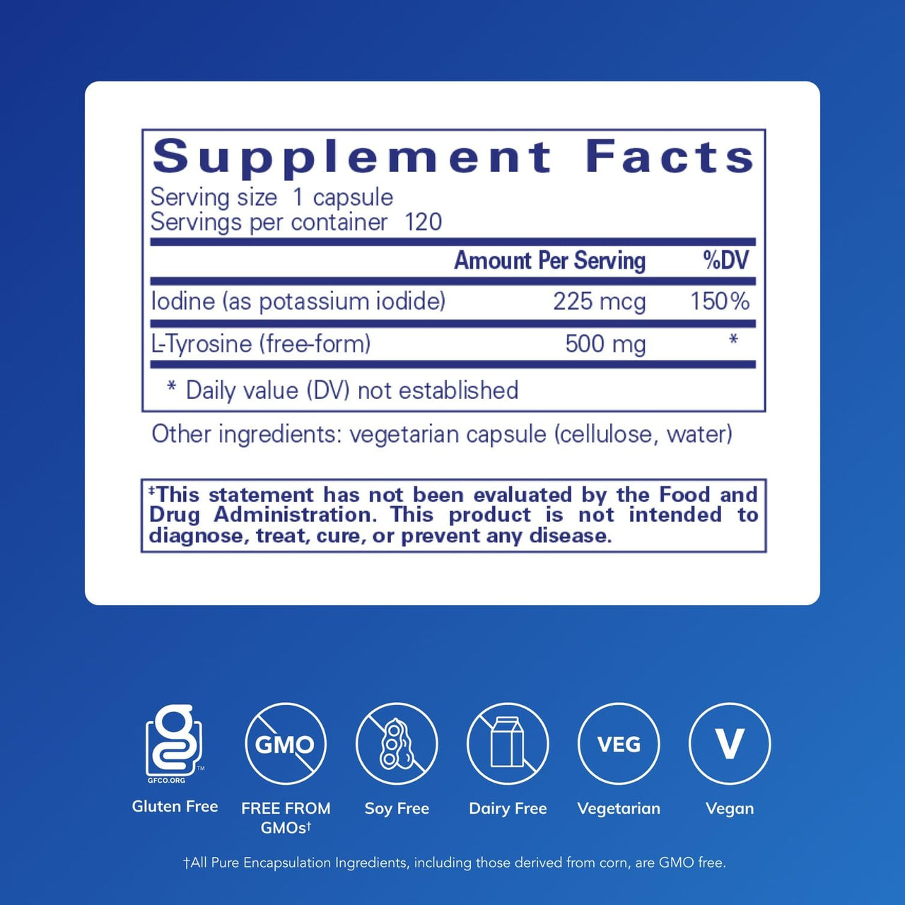 Pure Encapsulations Iodine and Tyrosine | Hypoallergenic Supplement for Enhanced Thyroid Support* | 120 Capsules
