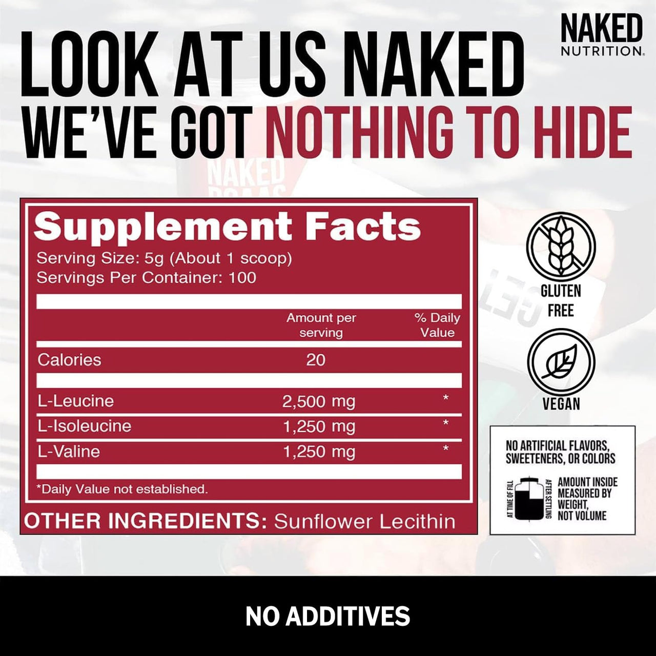 NAKED Chocolate Peanut Butter Mass Protein 8LB - EAAs (50 Servings) - BCAAs (100 Servings) – Bulk; Vegan; Non-GMO; Gluten Free; Soy Free