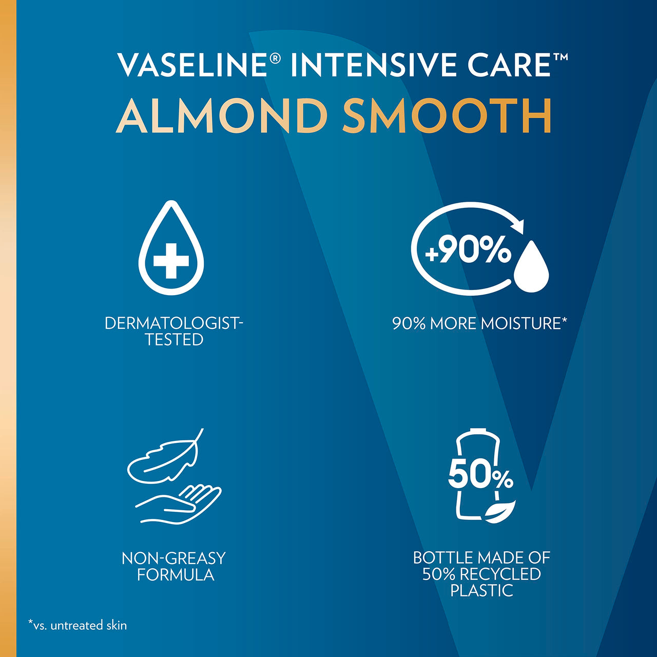 Vaseline Intensive Care hand and body lotion Almond Smooth for Rich Moisturization 20.3 Oz