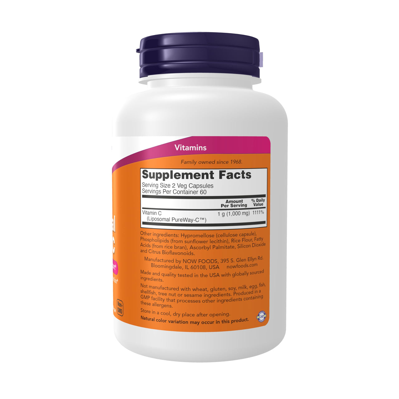 NOW Supplements, Liposomal Vitamin C, Immune & Collagen Support, 120 Veg Capsules