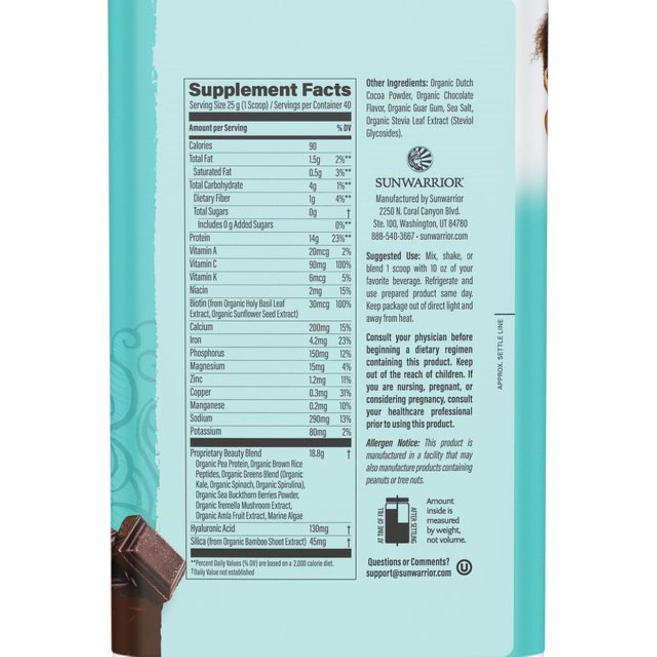 Vegan Collagen Protein Powder for Women | Plant Based Collagen Powder Chocolate Flavor with Vegan Hair Skin and Nails Vitamins | Non-GMO No Added Sugar Soy Dairy & Gluten Free (Chocolate, 40 Servings)