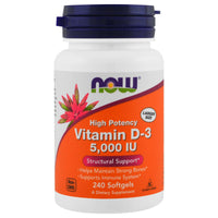 Thumbnail for Now Foods Now Supplements, Vitamin D-3 5,000 IU, High Potency, Structural Support*, 240 Softgels (4 Pack)