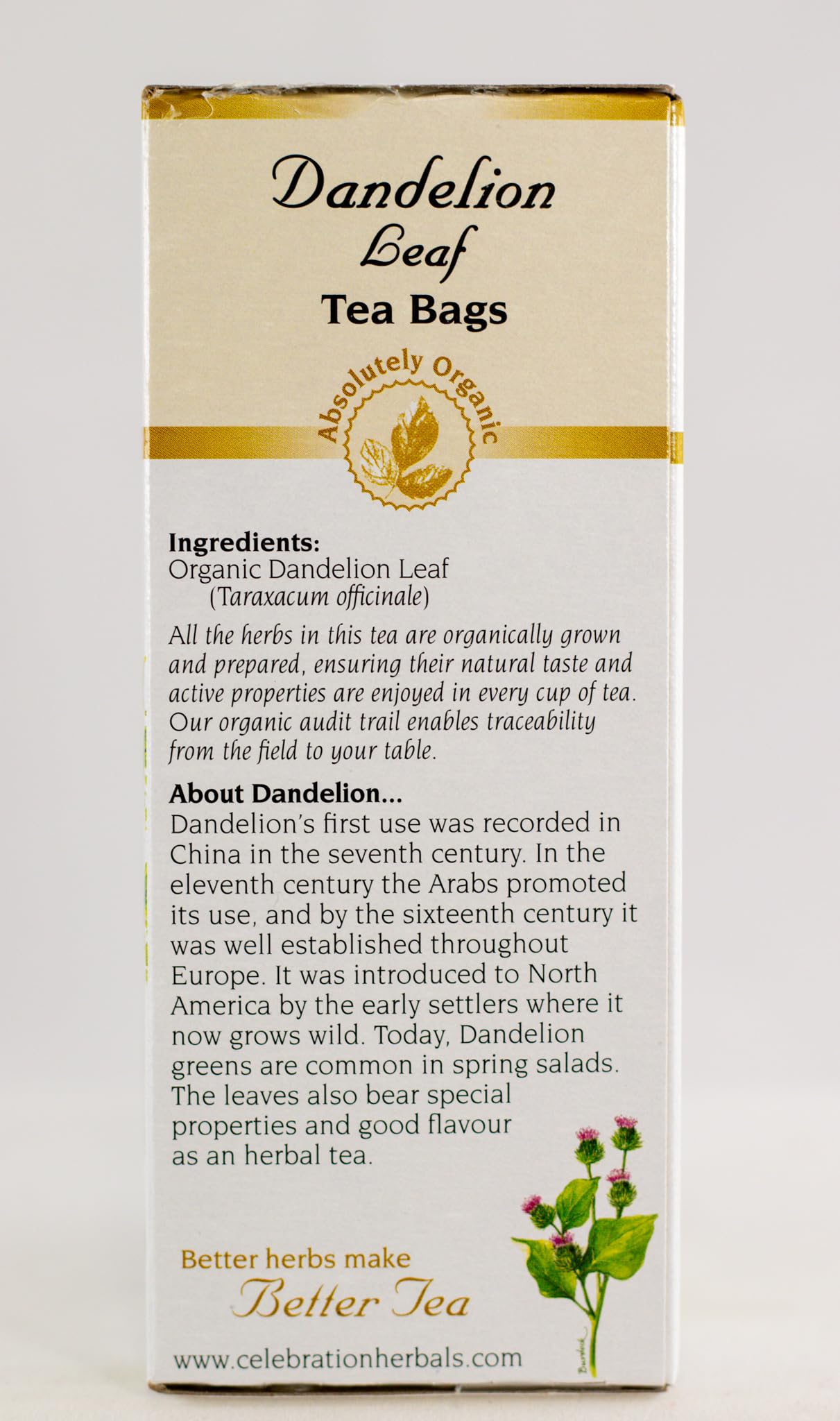 Celebration Herbals Dandelion Leaf Tea Bags 24 Count