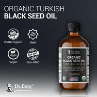 Thumbnail for Dr. Berg Black Seed Oil Organic Cold Pressed – Pure Nigella Sativa Black Cumin Oil – USDA Organic, Halal, Vegan – for Hair, Skin, Immune Support – Unrefined Liquid – 4 oz Glass Bottle