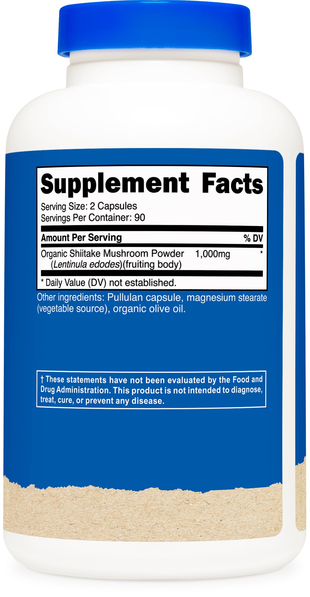 Nutricost Organic Shiitake Mushroom Capsules 1000mg, 90 Servings - CCOF Certified Made with Organic, Vegetarian, Gluten Free, 500mg Per Capsule, 180 Capsules