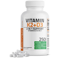 Thumbnail for Bronson Vitamin K2 (MK7) with D3 Supplement Non-GMO Formula 5000 IU Vitamin D3 & 90 mcg K2 MK-7 Easy to Swallow D & K Complex, 250 Capsules