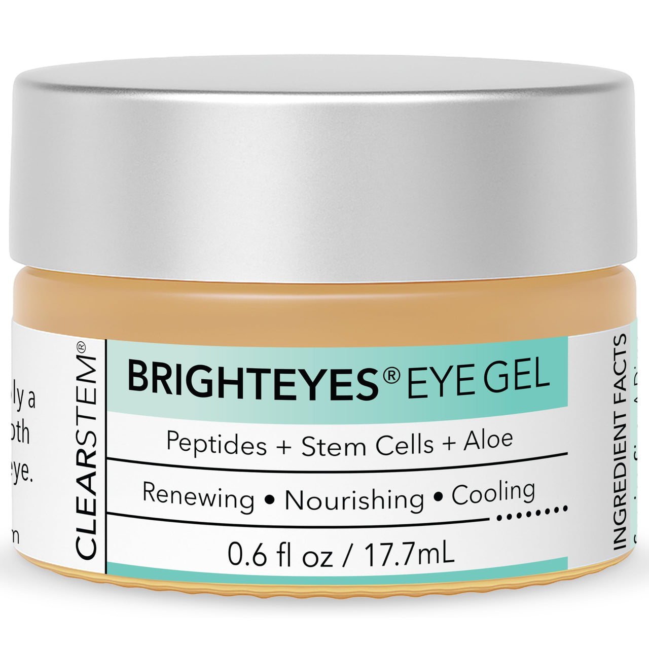 CLEARSTEM - BRIGHTEYES - Eye Gel - Nourishing Eye Cream - Cooling Gel - Stem Cells Blend - Peptides, Collagen, Aloe Vera - Gluten Free - Beauty, Self Care, Skin Care - 0.6 fl oz