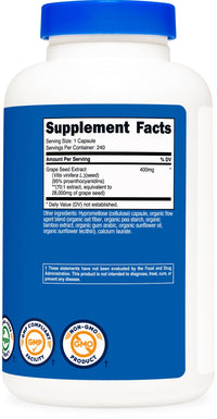 Thumbnail for Nutricost Grape Seed Extract 240 Capsules for 240 Servings Per Bottle - GMO Free and Gluten Free, Vegetarian Friendly