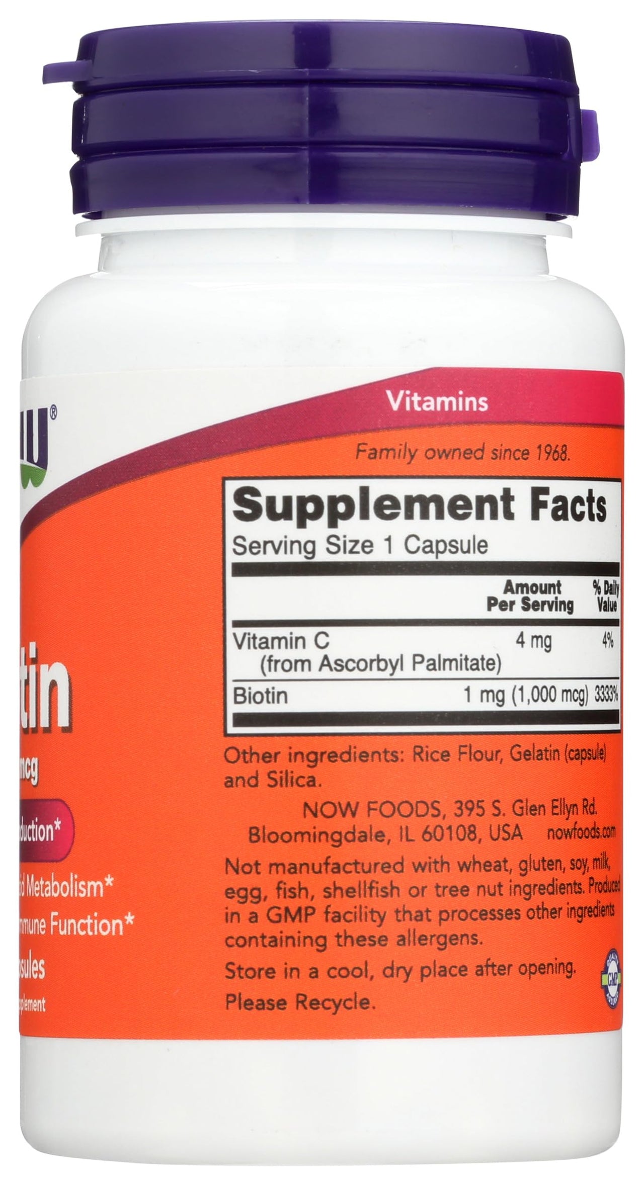 Now Foods Biotin 1000 MCG - 100 Capsules