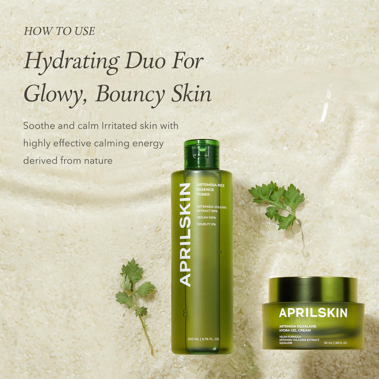 APRILSKIN Artemisia Korean Rice Toner | 100% Korean Mugwort | Hydration Boost Facial Toner | Vegan, Cruelty Free, Low pH, | No sulfates and Artificial Fragrance | Korean Skin Care | 6.76 oz