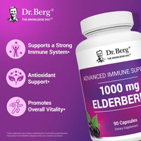 Thumbnail for Dr. Berg Black Elderberry Capsules (Advanced Immune Support*) with 15,000 IU Vitamin D, 60 mg of Zinc, & 90 mg of Camu Camu - (4-in-1) Sambucus Elderberry Immune Support Supplement - 90 Capsules