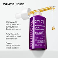 Thumbnail for Paula's Choice CLINICAL 20% Niacinamide Vitamin B3 Concentrated Face Serum, Anti-Aging Serum for Face, Treatment for Discoloration & Minimizing Large Pores, Fragrance-Free, 0.67oz