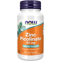 Thumbnail for NOW Foods Supplements, Zinc Picolinate 50 mg, Supports Enzyme Functions*, Immune Support*, 120 Veg Capsules (Packaging may vary)