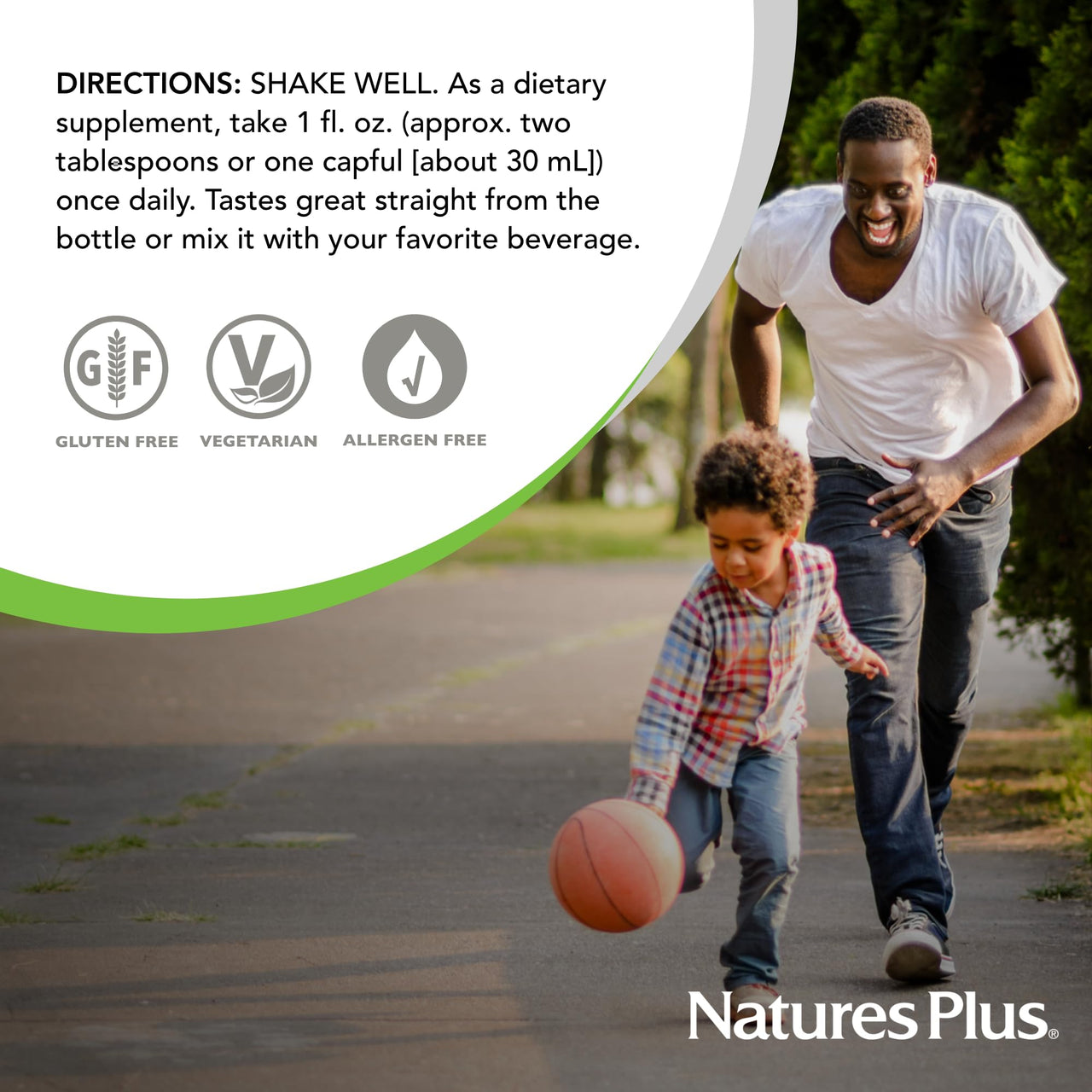 NaturesPlus Source of Life GOLD Multivitamin Liquid - 30 oz - With Vitamins D3, B12 & K2 - Blood, Bone & Immune Support - Vegetarian & Gluten Free - 30 Servings