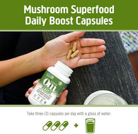 Thumbnail for OM MUSHROOM SUPERFOOD Reishi Mushroom Capsules Superfood Supplement, 90 Count, 30 Days, Organic Adaptogen for Stress Relief and Immune Health