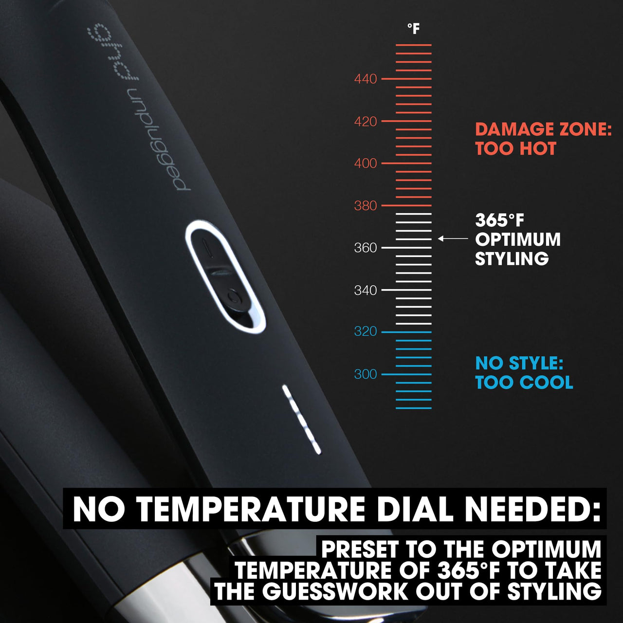 ghd Unplugged Styler ― 1" Cordless Flat Iron Hair Straightener, Professional Travel Straightening Iron with Heat-Resistant Case, USB-C Charging for 20-Minutes of Use ― Black