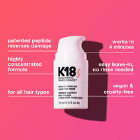 Thumbnail for K18 Repair Bundle - Leave-In Repair Hair Mask, 4-Minute Speed Treatment(15ml), and Weightless Hair Strengthening Oil (30ml)