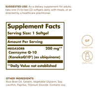 Thumbnail for Solgar Megasorb CoQ-10 200 mg - 30 Softgels - Enhanced Absorption - Gluten Free, Dairy Free - 30 Servings
