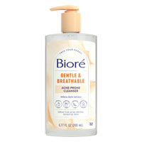 Thumbnail for Biore Gentle & Breathable Acne Face Wash, Gentle Face Cleanser for Sensitive and Acne Prone Skin, Infused with Willow Bark Extract to Clarify Skin, Fragrance Free, 6.77 Oz