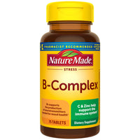 Thumbnail for Nature Made Stress B Complex with Vitamin C and Zinc, B Complex Vitamins for Women and Men, Immune Support, 75 Tablets, 75 Day Supply
