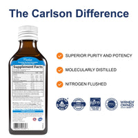 Thumbnail for Carlson Kid's The Very Finest Fish Oil, 800 mg Omega-3s, Just Peachie Flavor, 200 mL – Liquid Norwegian Fish Oil, Wild-Caught & Sustainably Sourced