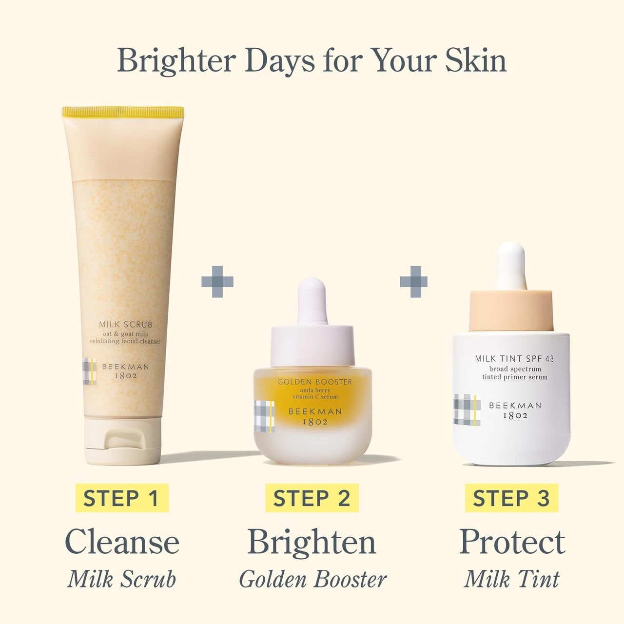 Beekman 1802 Milk Tint Face Primer with SPF 43, Light - Oxybenzone Free - 1 oz - Tinted Mineral SPF, Makeup Primer & Moisturizer - In Shade Light