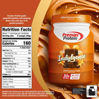 Thumbnail for Premier Protein Indulgence Protein Powder, 30g Protein, 3g Sugar, Salted Caramel Truffle, 17 Servings