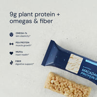 Thumbnail for Blueprint Bryan Johnson Macadamia Nut Protein Bars – 9G Plant Protein – Vegan, Low Carb, Low Sugar, Keto-Friendly Snacks - Non-GMO, Raw Nut Bar, Natural Ingredients (White Cocoa - 12 Pack)