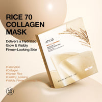 Thumbnail for ANUA Rice 70 Glow Collagen Mask, Overnight Face Mask for Glass Skin, Ceramide, Collagen Facial Mask, Skin Moisture Barrier, Tightening Care, Natural Color, Korean Skin Care (38g, 4ea)