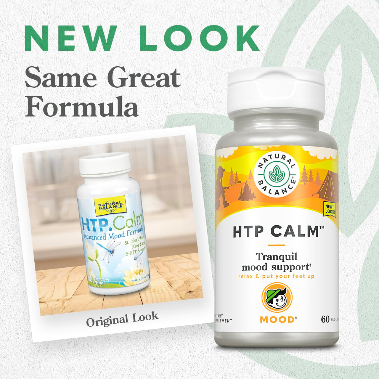 Natural Balance HTP Calm | Herbal Supplement Helps Support Mood, Relaxation & Stress | Vitamin B-6, Kava Kava & St. Johns Wort | 60 Capsules