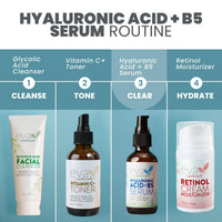 Thumbnail for Eva Naturals Hyaluronic Acid + B5 Serum for Face – Ultra Hydrating Vitamin C & B5 Facial Serum for Deep Moisturizing, Wrinkle & Dark Spot Treatment, Skin Firming & Renewal