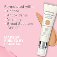 Thumbnail for Neutrogena Healthy Skin Anti-Aging Perfector Tinted Facial Moisturizer and Retinol Treatment with Broad Spectrum SPF 20 Sunscreen with Titanium Dioxide, 60 Medium to Deep, 1 fl. oz